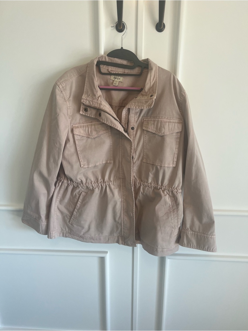 Style & Co. Blush Utility Jacket with Cinched Waist